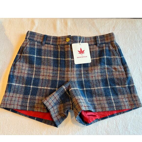 Made in PORTUGAL BOAST, Hand Woven Wool Plaid Shorts Fully Lined  4 Pockets 10 - Picture 1 of 7